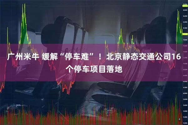 广州米牛 缓解“停车难” ！北京静态交通公司16个停车项目落地